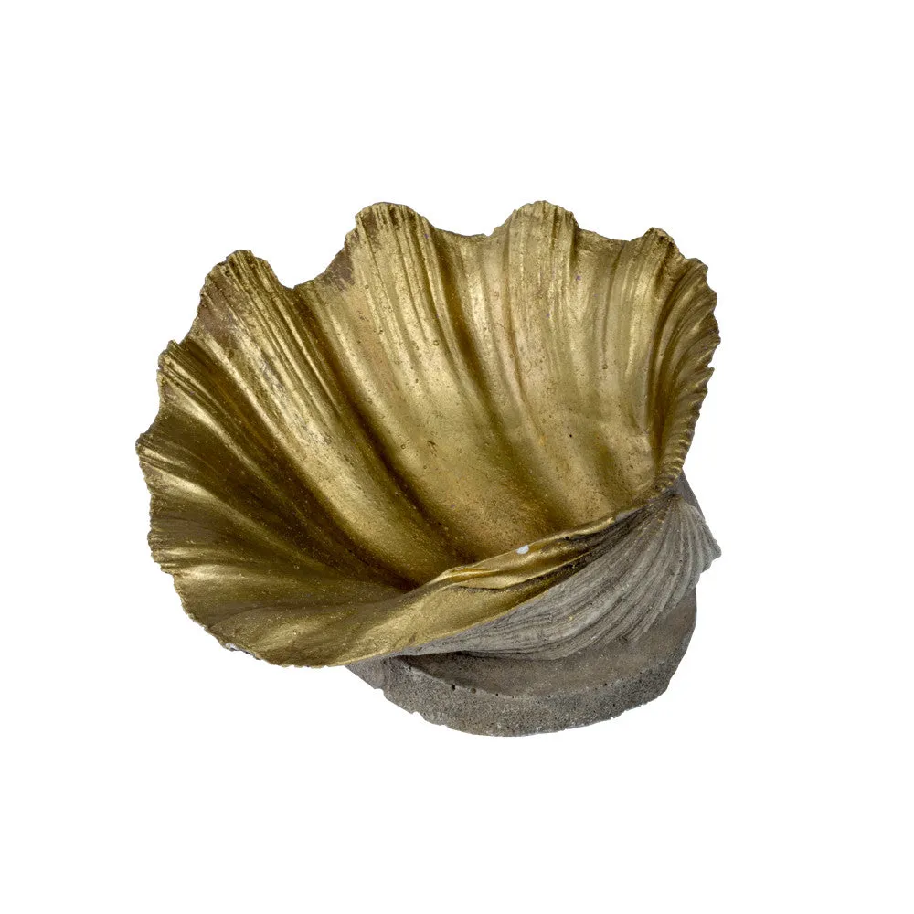Painted Gold Stone Shell Dish