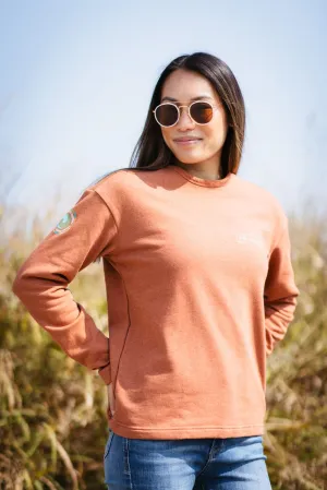 Patagonia Women’s Long Sleeve Unity Fitz Wildrise Crewneck in Burnished Red | 39689-BURR