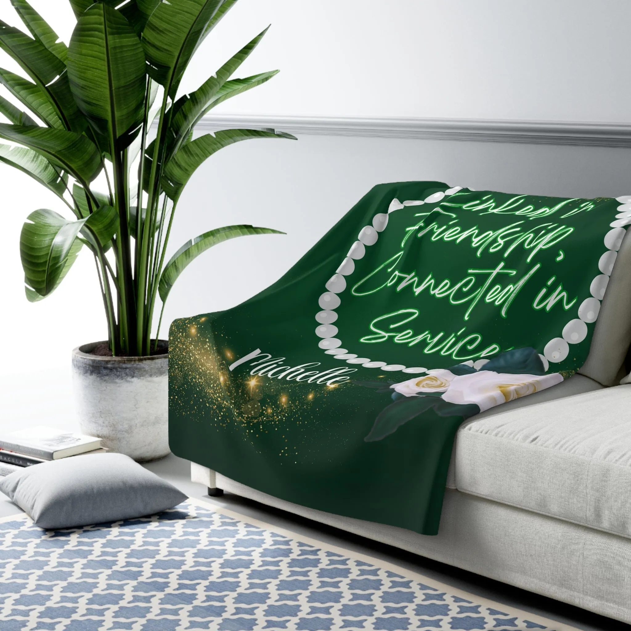 Personalized Linked in Friendship Sherpa Fleece Blanket