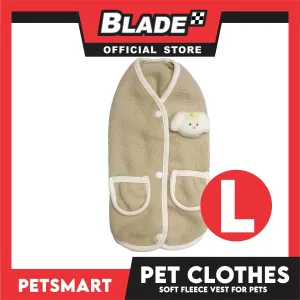 Pet Clothes Bunny Soft Fleece Vest Sando Shirt Brown (Large) for Cats and Dogs