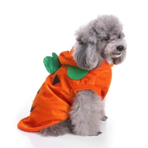 Pet Halloween Costumes Funny Pumpkin Cosplay Fleece Hoodie Coat Clothes Warm Jumpsuit Outfit Apparel