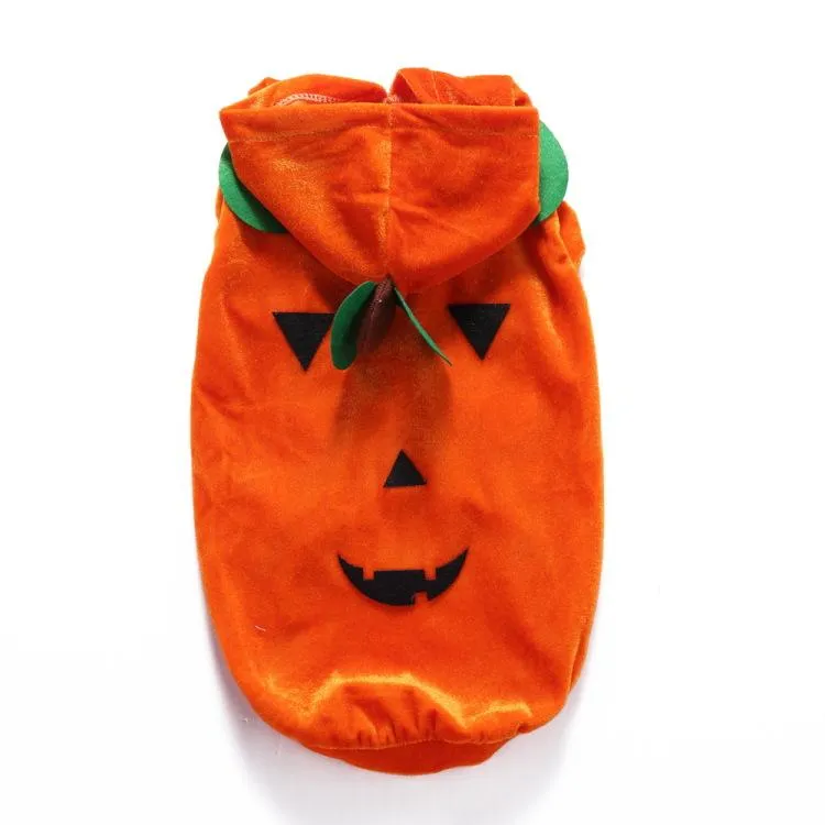 Pet Halloween Costumes Funny Pumpkin Cosplay Fleece Hoodie Coat Clothes Warm Jumpsuit Outfit Apparel