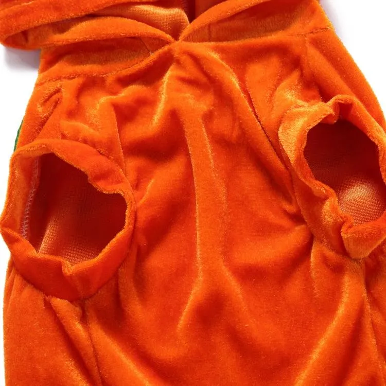 Pet Halloween Costumes Funny Pumpkin Cosplay Fleece Hoodie Coat Clothes Warm Jumpsuit Outfit Apparel