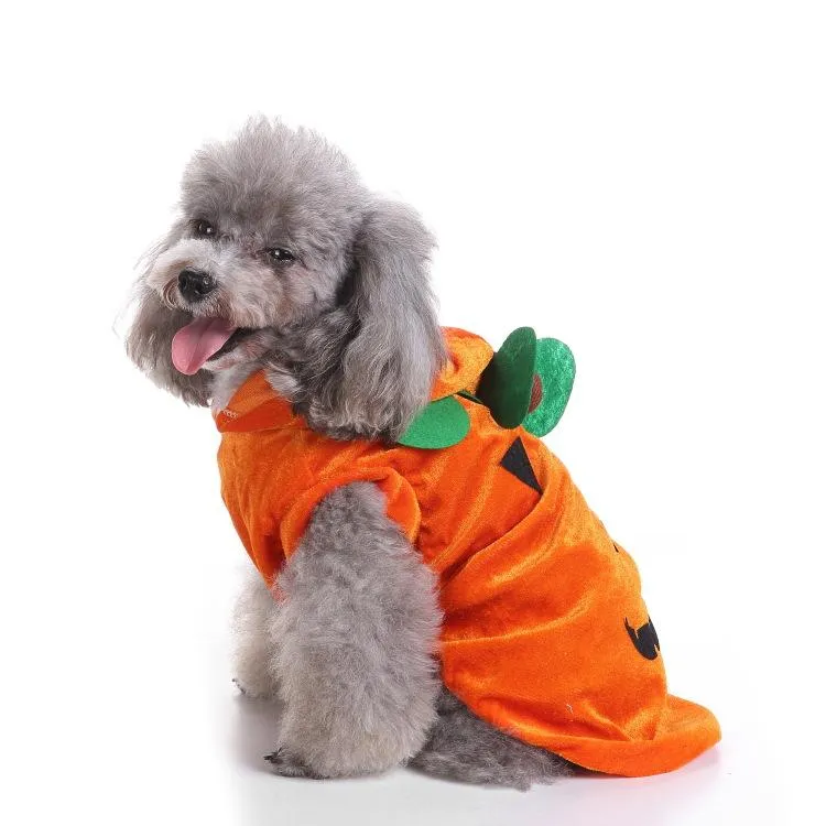 Pet Halloween Costumes Funny Pumpkin Cosplay Fleece Hoodie Coat Clothes Warm Jumpsuit Outfit Apparel