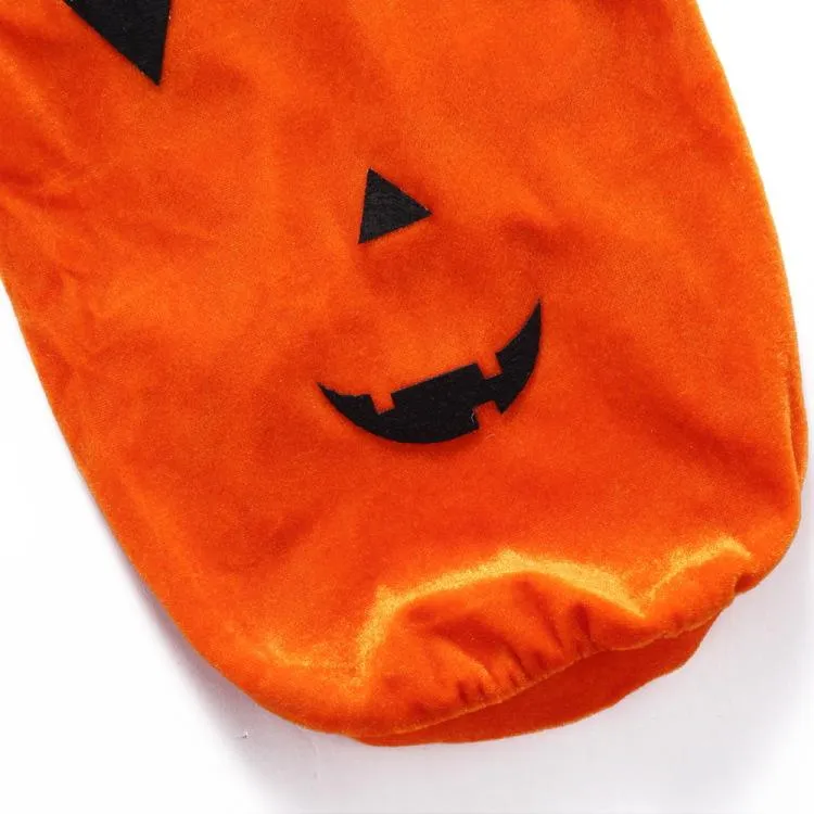 Pet Halloween Costumes Funny Pumpkin Cosplay Fleece Hoodie Coat Clothes Warm Jumpsuit Outfit Apparel
