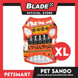 Pet Sando Halloween Design, Orange Black Color DG-CTN111XL (XL) Perfect Fit For Dogs And Cats, Breathable Sando Clothes, Soft Lightweight Pet Clothing