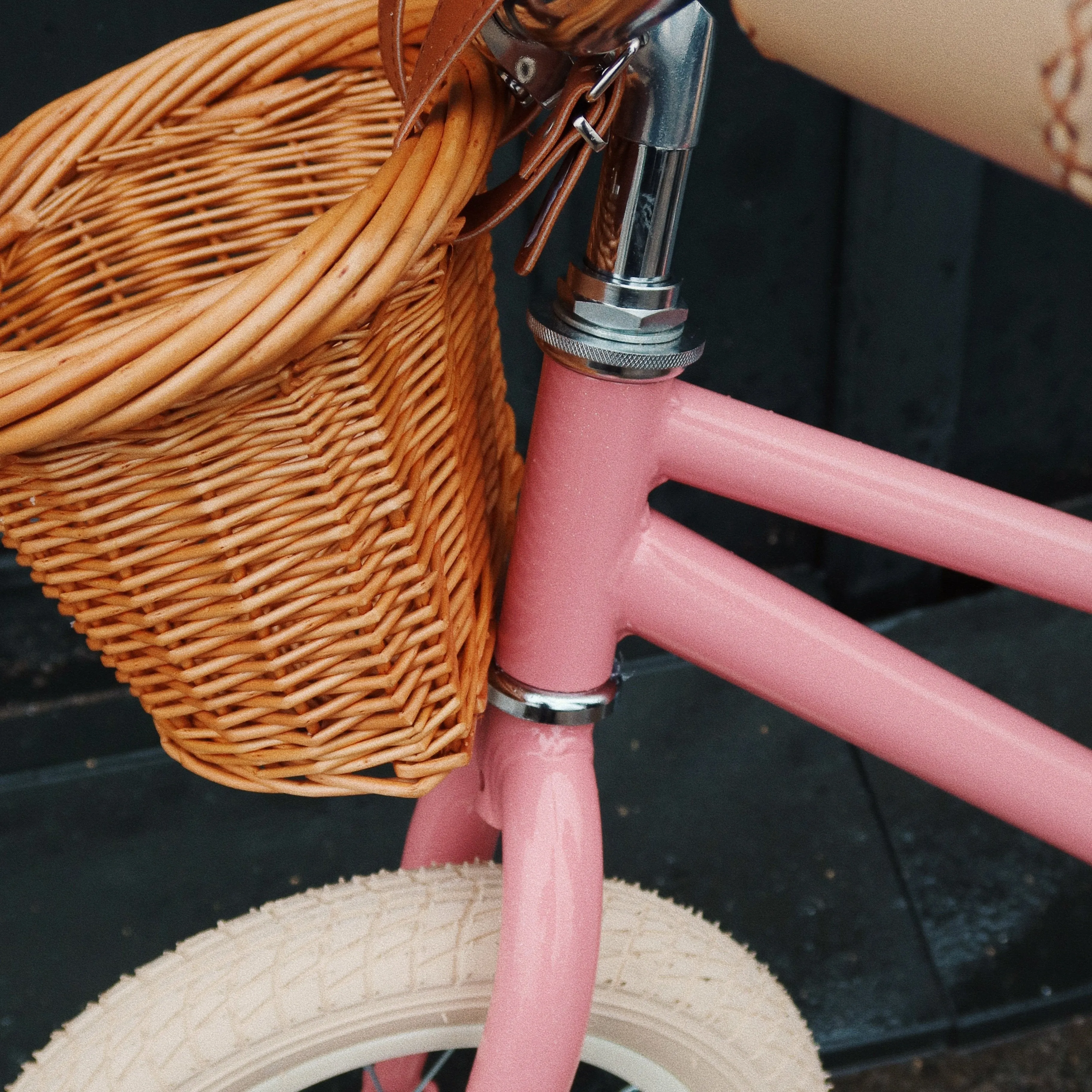 Pink Glitter Balance Bike with Bell and Basket