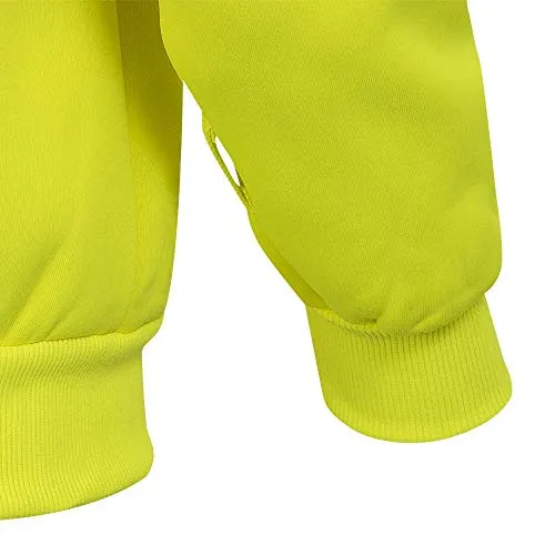 Pioneer V1060460 High Visibility Safety Hoodie, Polyester Fleece, Yellow-Green