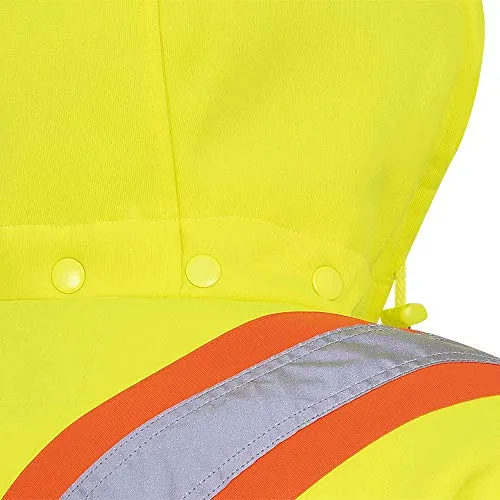 Pioneer V1060460 High Visibility Safety Hoodie, Polyester Fleece, Yellow-Green