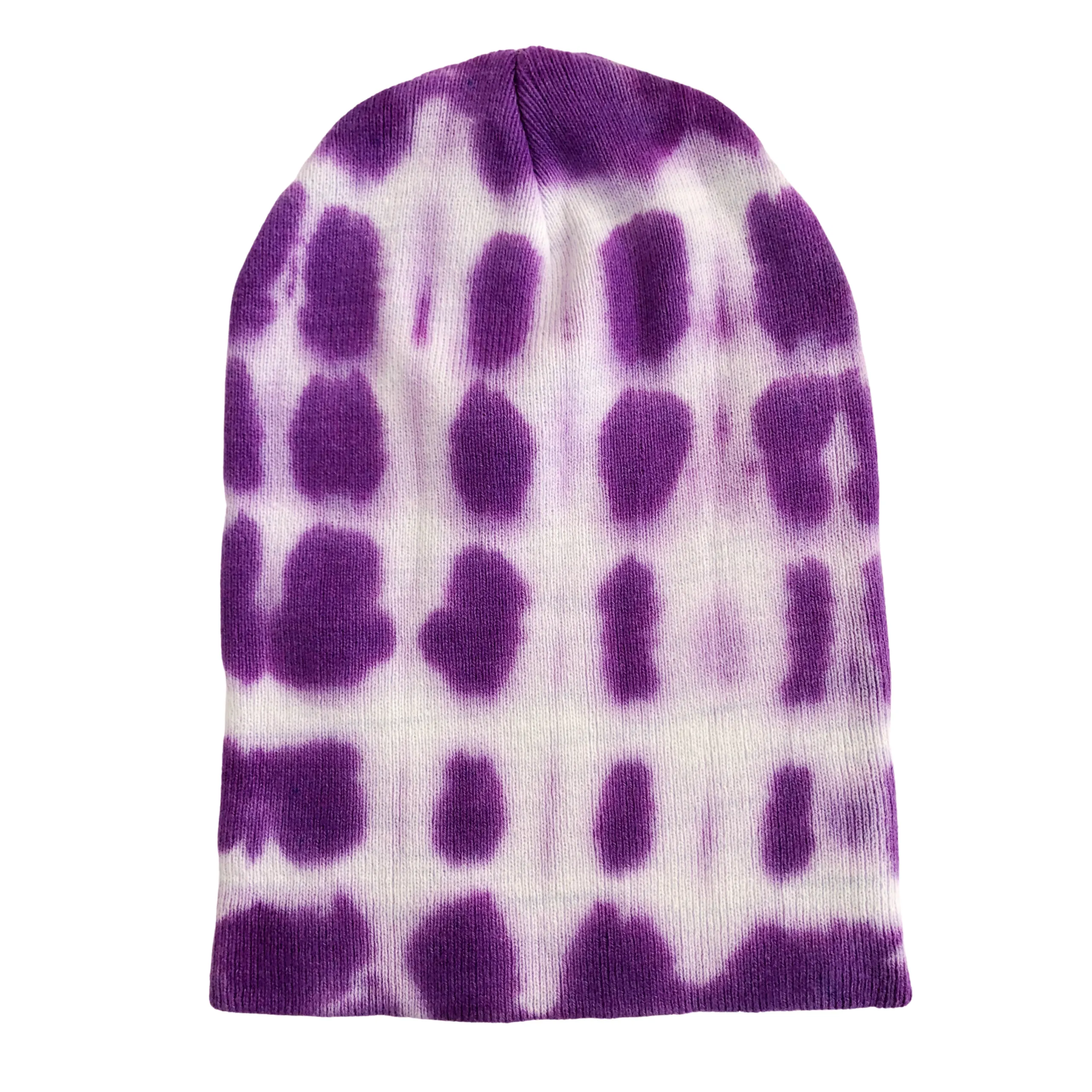 Purple Tie Dye Beanie Hat, Men, Women, Teen
