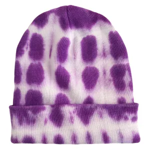 Purple Tie Dye Beanie Hat, Men, Women, Teen