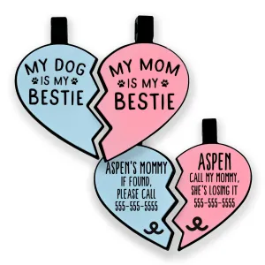 "My Dog Is My Bestie" BFF Heart Silicone ID Tags