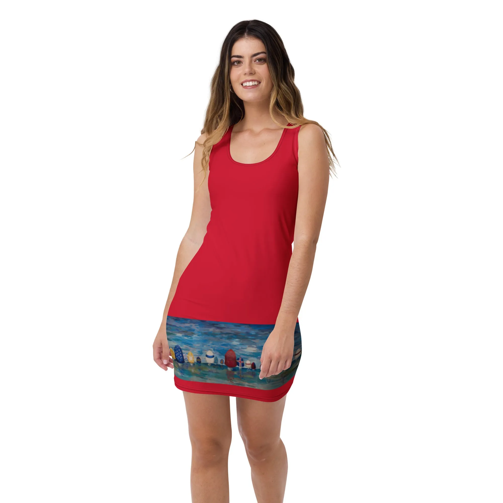 "Spinnaker Party - Red" Tank Sheath Dress