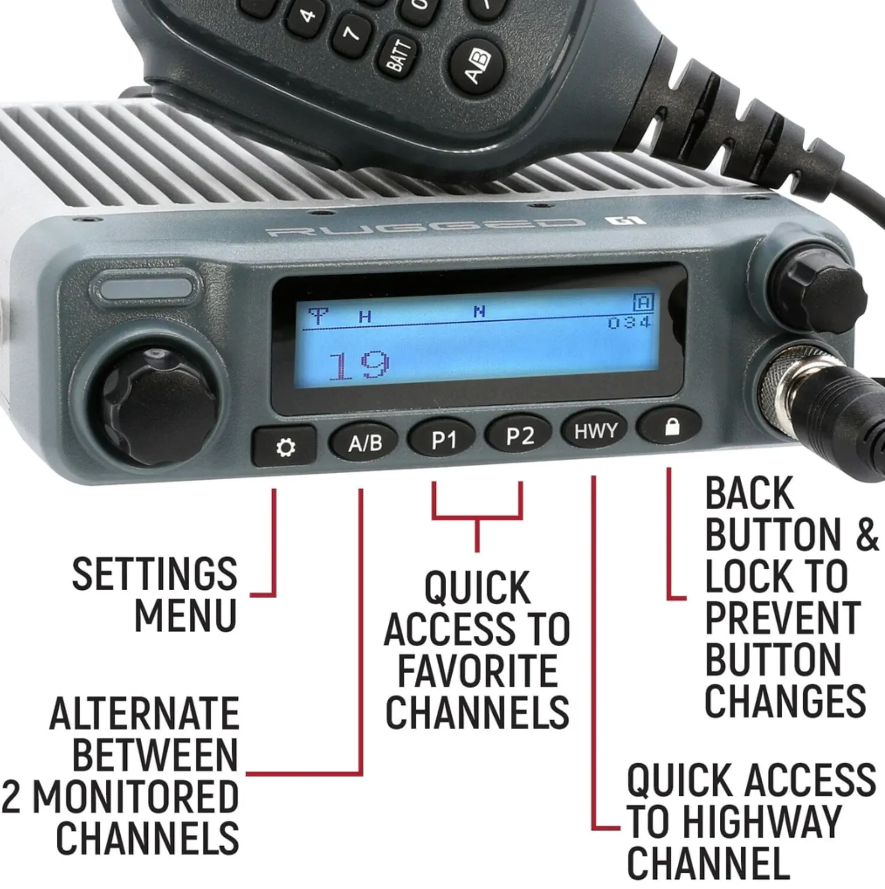 Radio Kit - Rugged G1 ADVENTURE SERIES Waterproof GMRS Mobile Radio with Antenna
