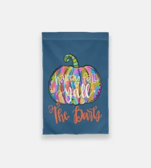 Rainbow Pumpkin Personalized Garden Flag