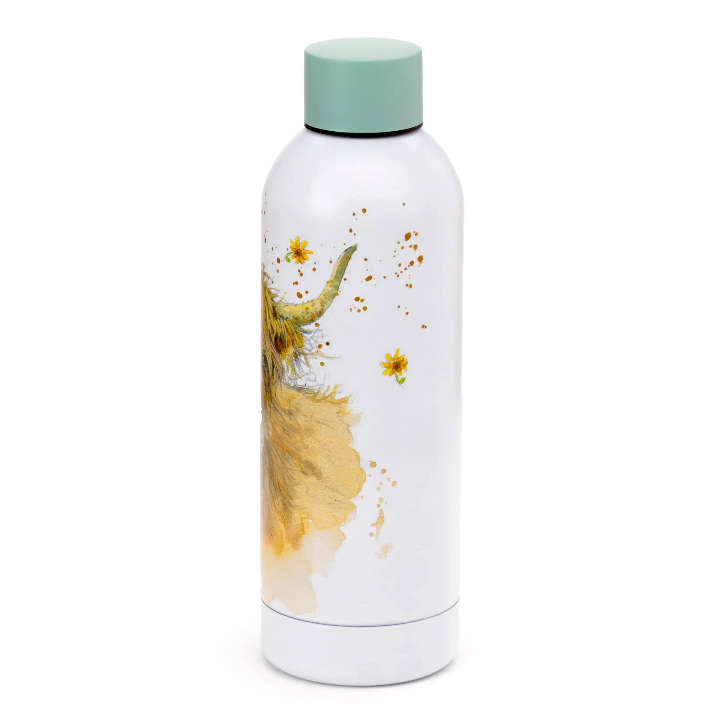 Reusable Stainless Steel Insulated Drinks Bottle 530ml - Jan Pashley Highland Coo Cow