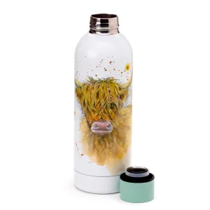 Reusable Stainless Steel Insulated Drinks Bottle 530ml - Jan Pashley Highland Coo Cow