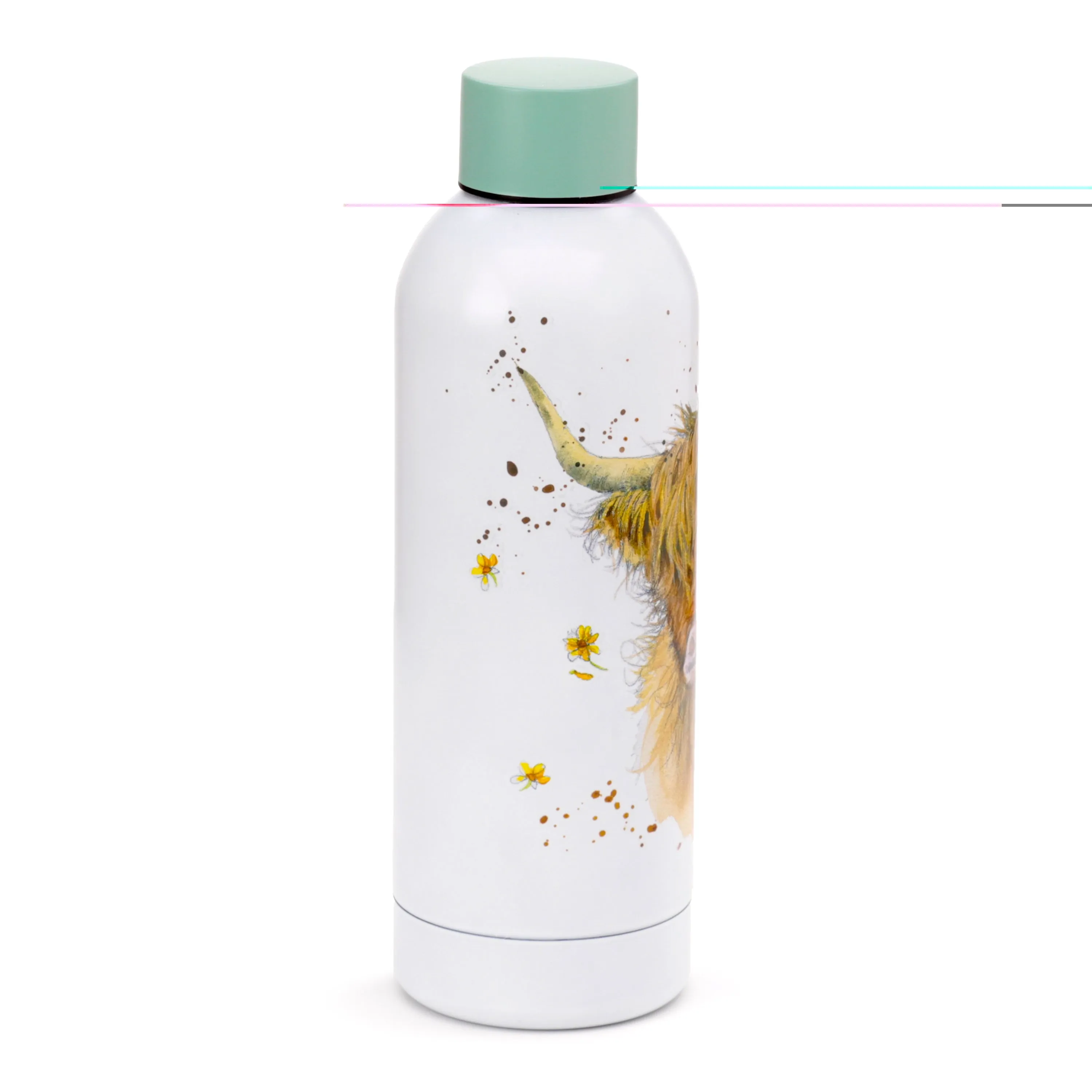 Reusable Stainless Steel Insulated Drinks Bottle 530ml - Jan Pashley Highland Coo Cow