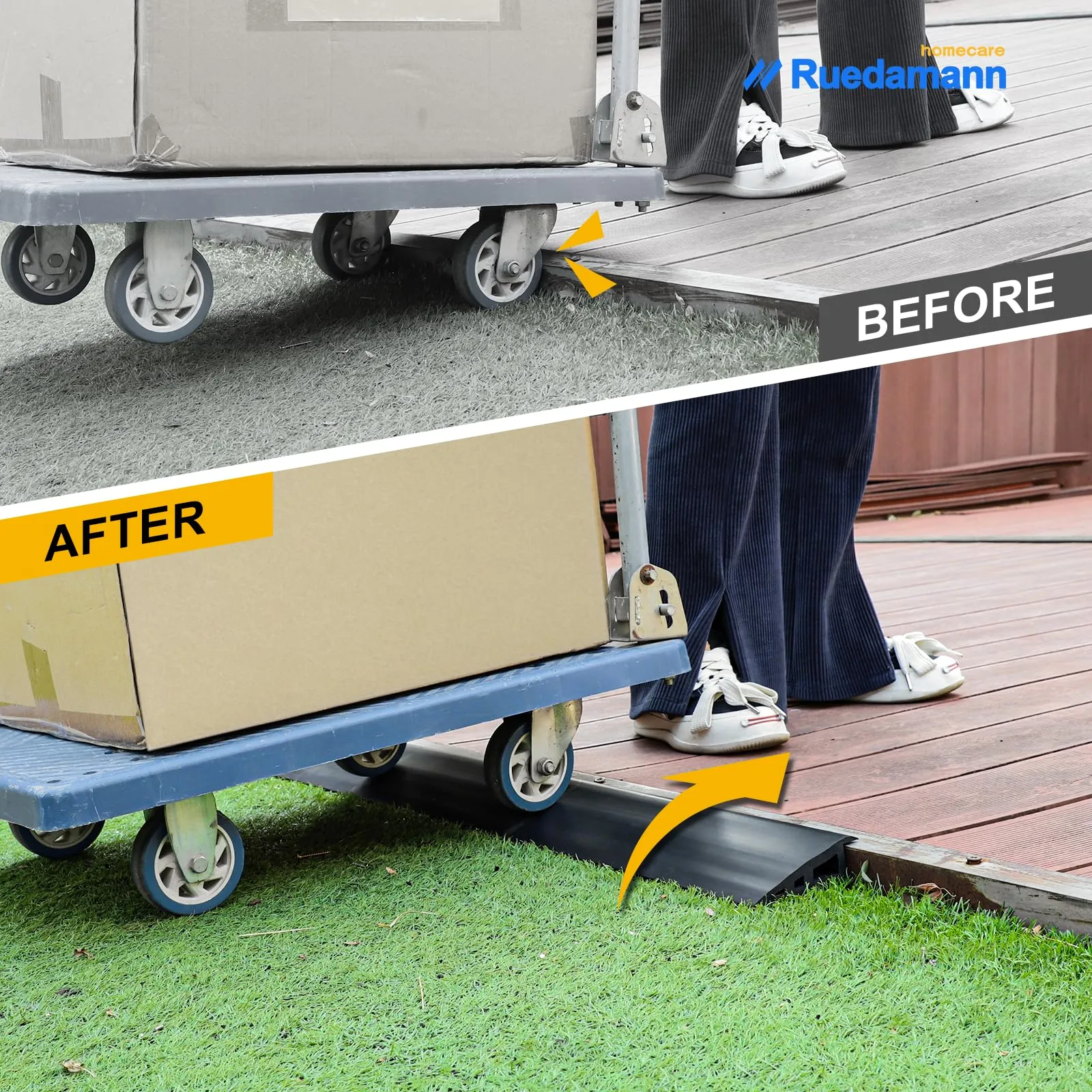 Ruedamann® Threshold Transition Strip Rubber Threshold Ramp
