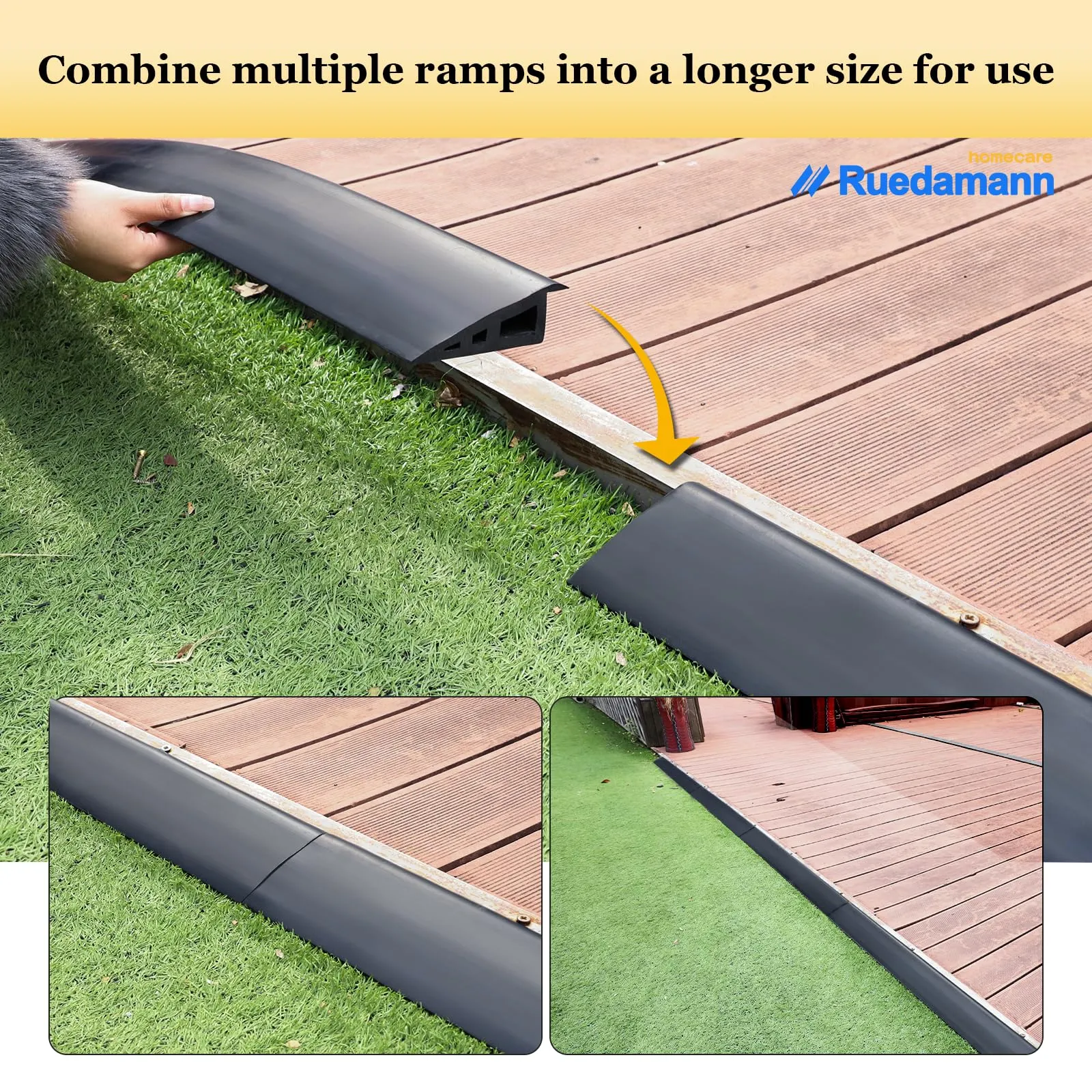 Ruedamann® Threshold Transition Strip Rubber Threshold Ramp