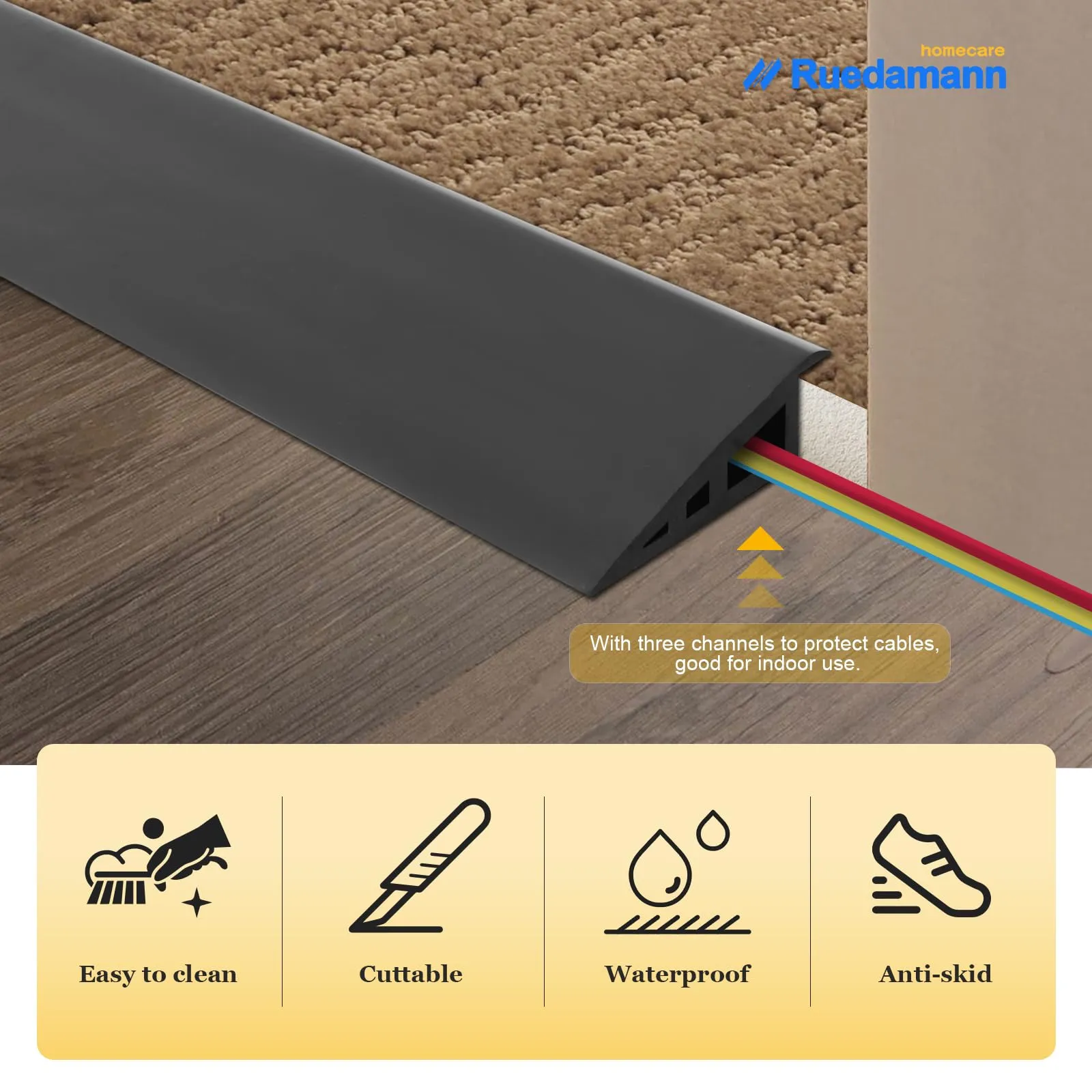 Ruedamann® Threshold Transition Strip Rubber Threshold Ramp