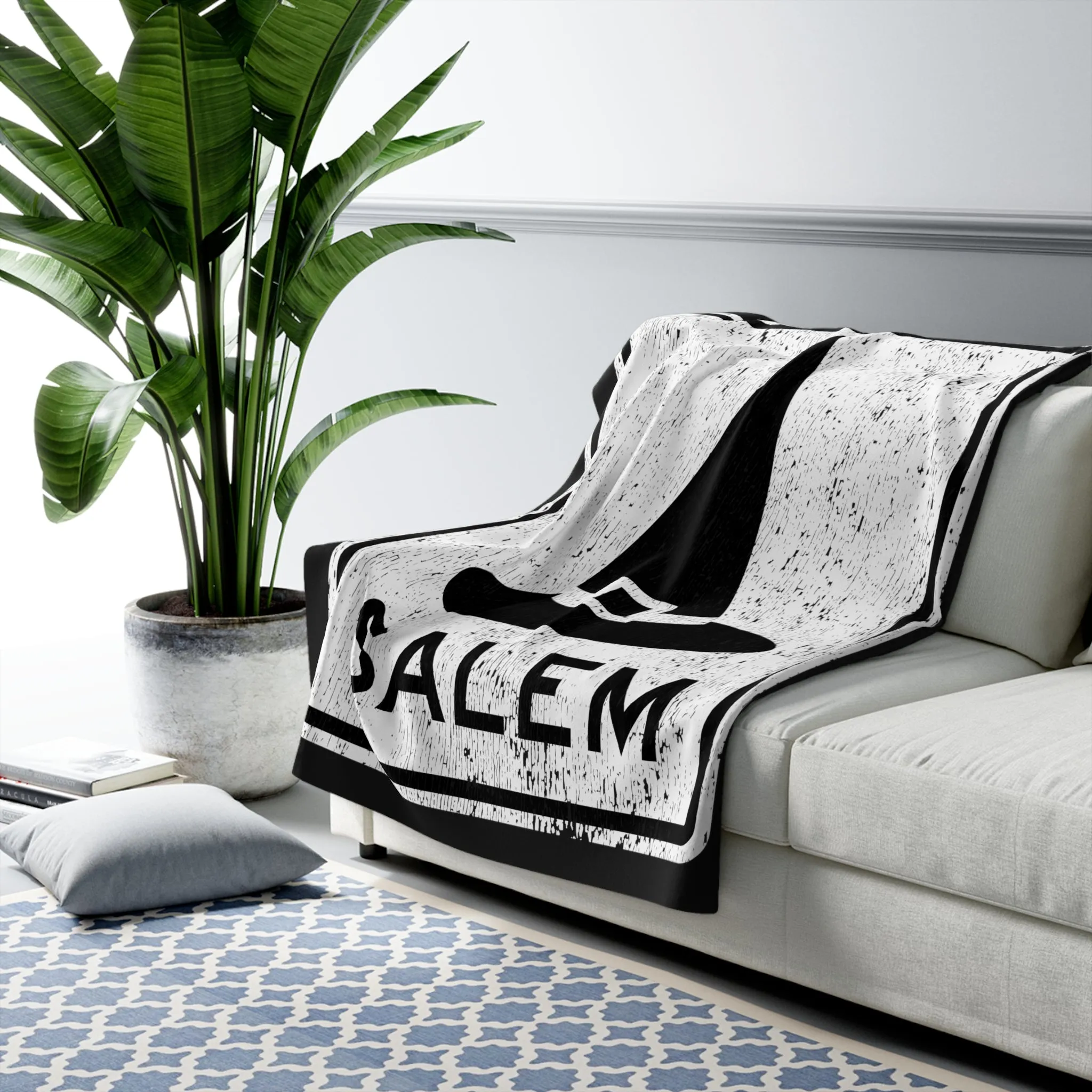 Salem Witch Hat Sign Sherpa Fleece Blanket