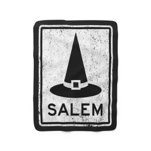 Salem Witch Hat Sign Sherpa Fleece Blanket
