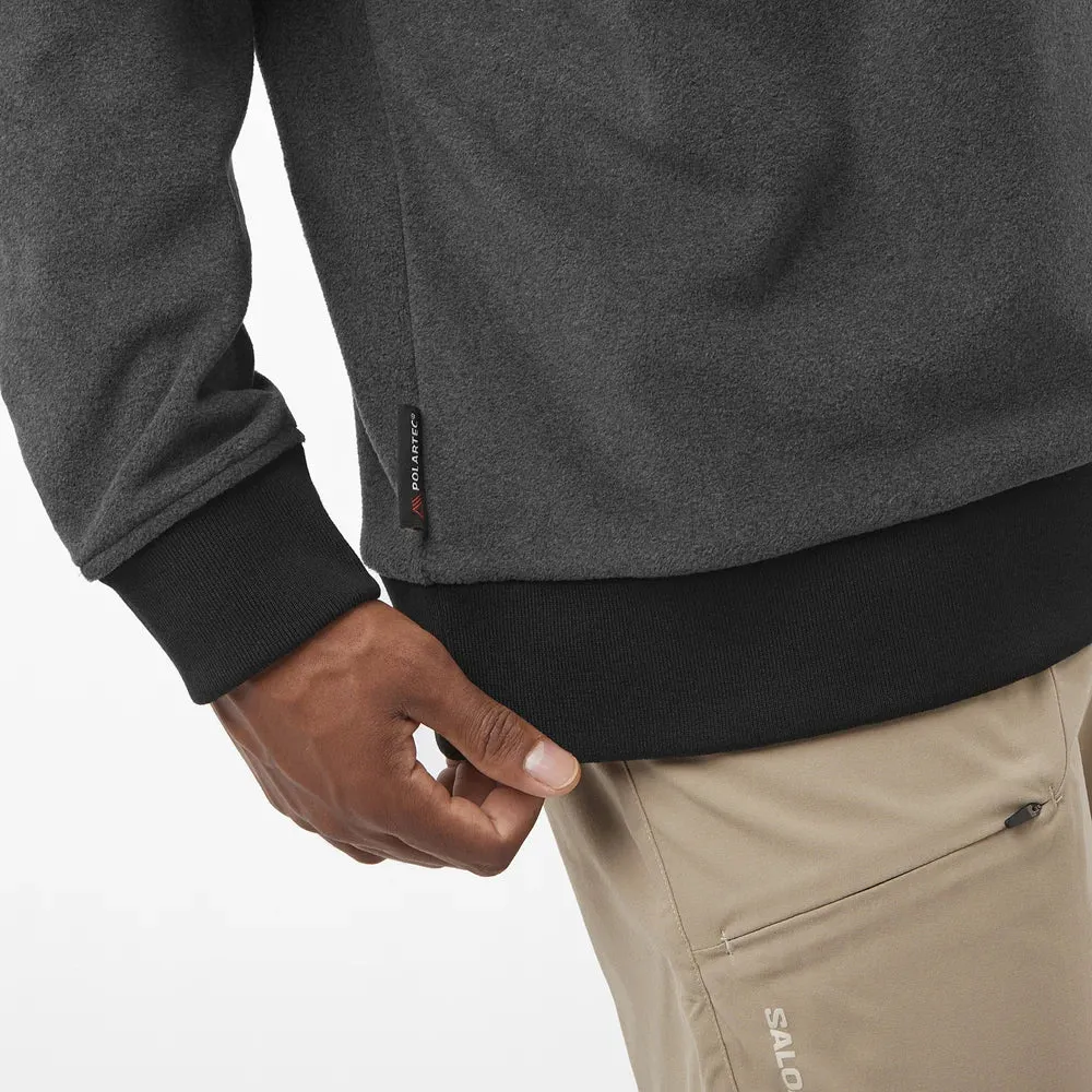 Salomon Outlife Polartec Crewneck- Deep Black/Heather