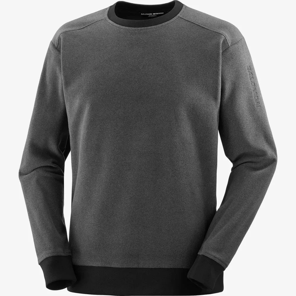 Salomon Outlife Polartec Crewneck- Deep Black/Heather