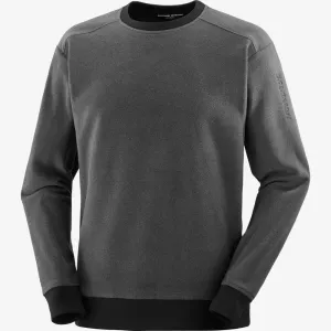 Salomon Outlife Polartec Crewneck- Deep Black/Heather