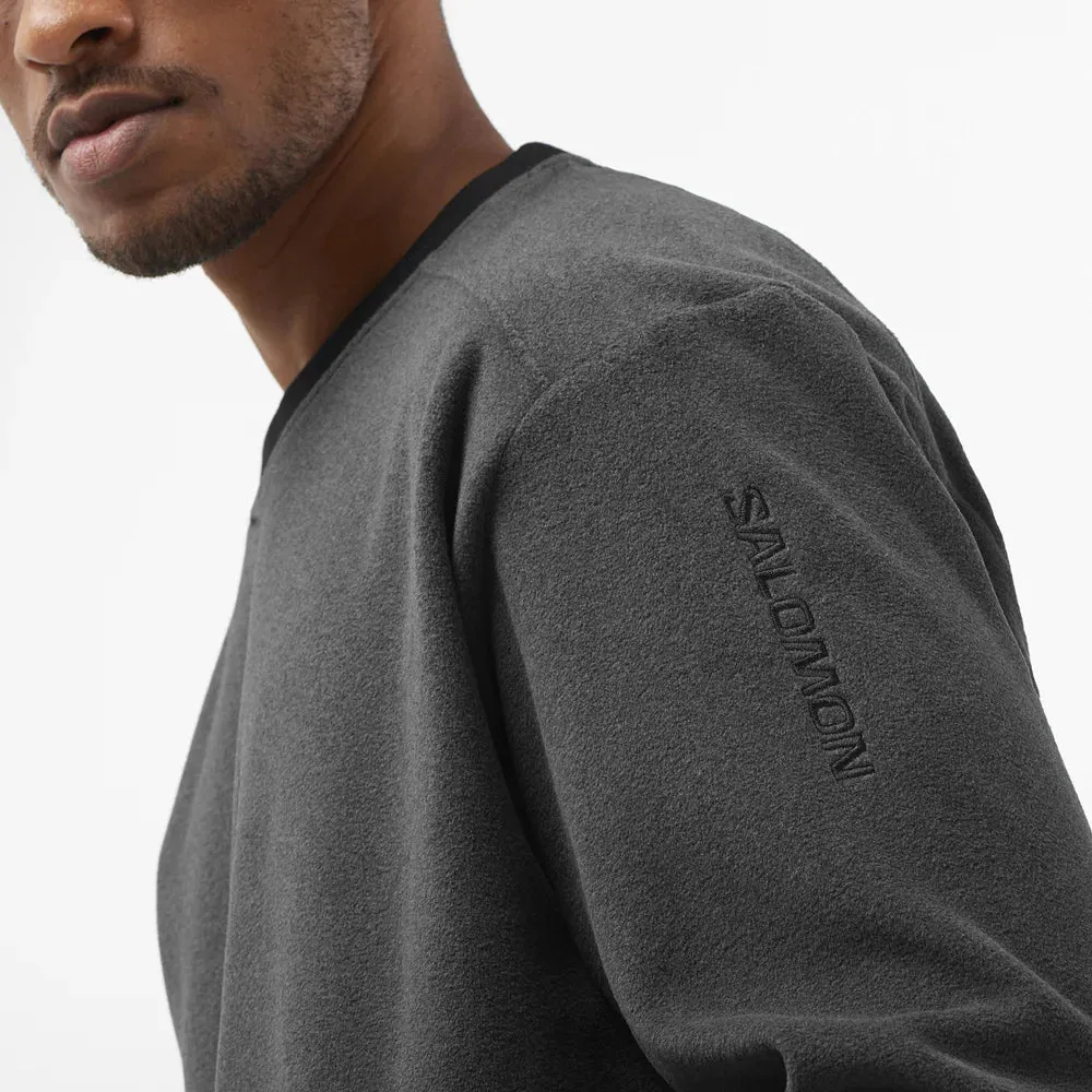 Salomon Outlife Polartec Crewneck- Deep Black/Heather