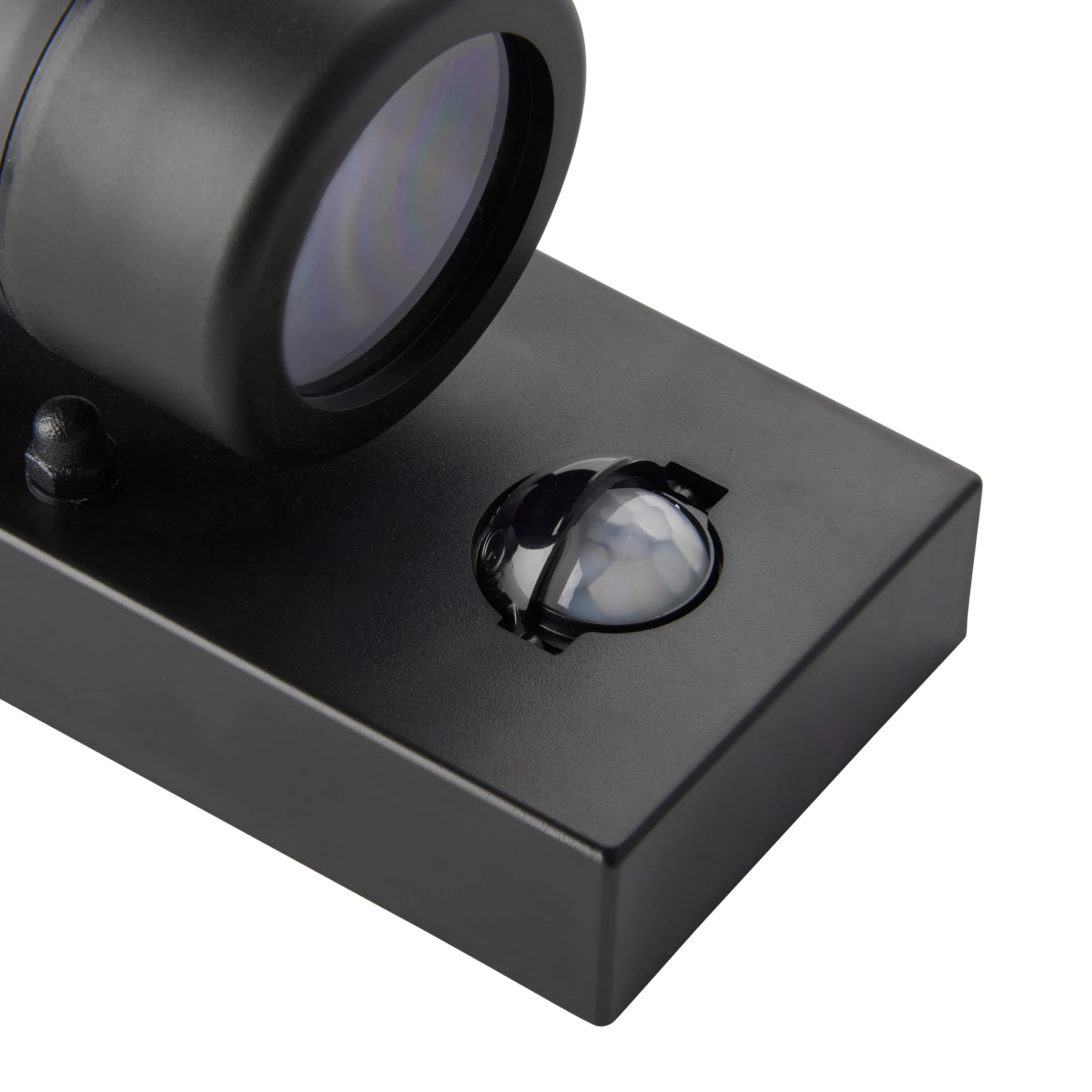 Saxby 81010 Icarus PIR 1lt wall IP44 7W Black polypropylene & clear pc 7W LED GU10 (Required)