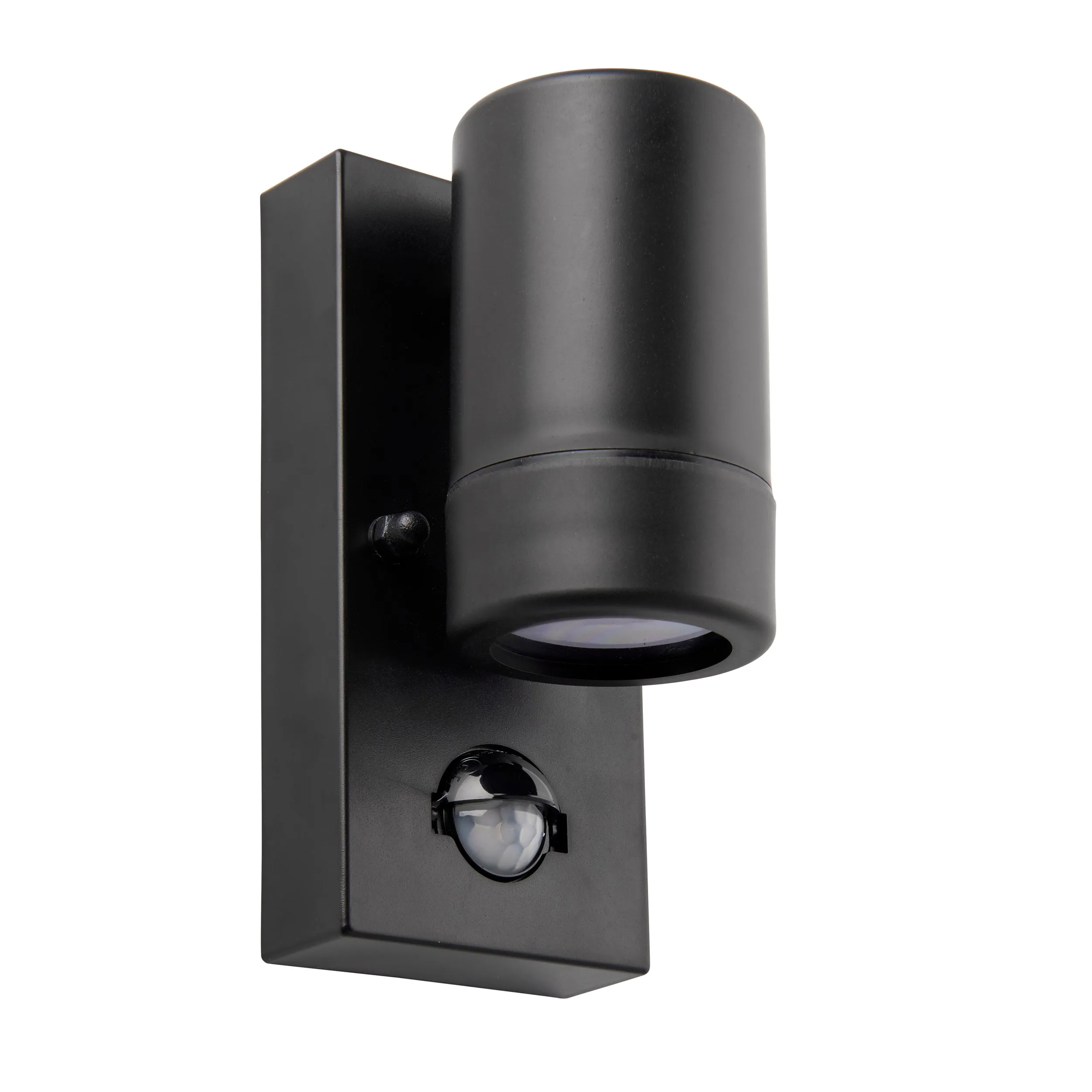 Saxby 81010 Icarus PIR 1lt wall IP44 7W Black polypropylene & clear pc 7W LED GU10 (Required)