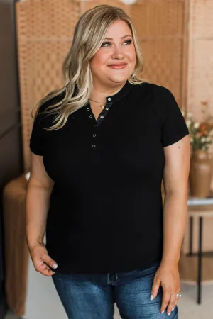 Seeking Adventure Short Sleeve Top- Black