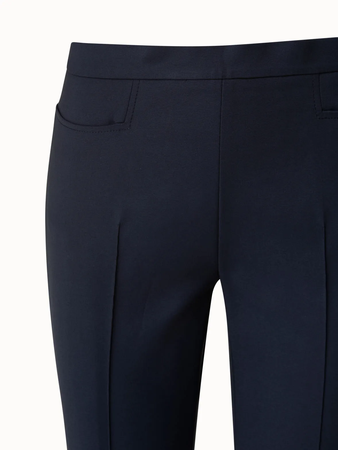 Slim Ankle-Length Cotton Techno Stretch Pants
