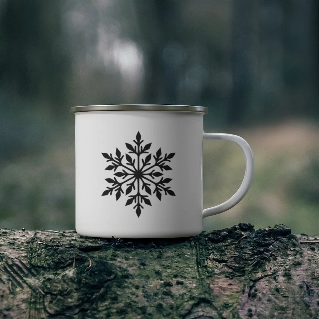 Snowflake Enamel Camping Mug