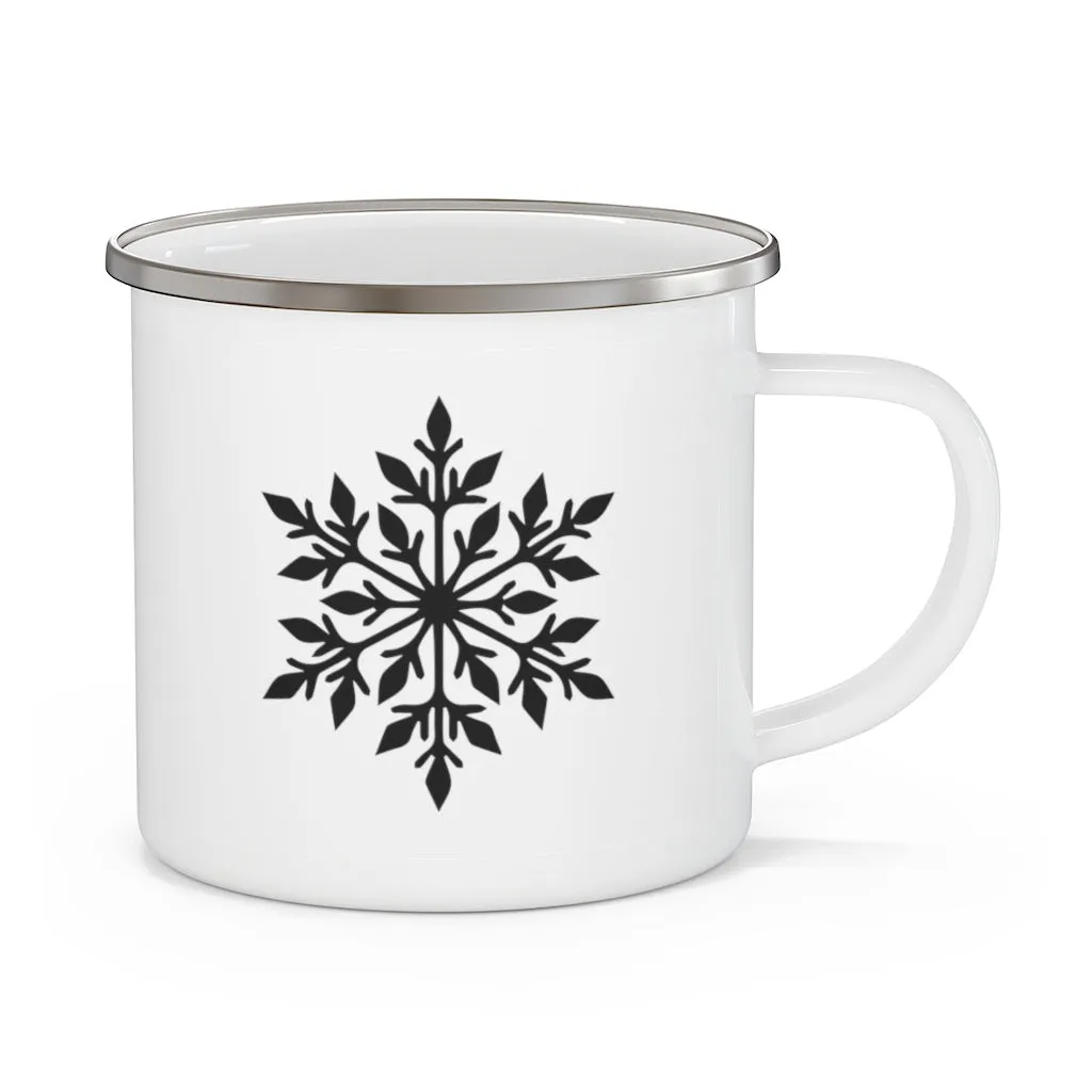 Snowflake Enamel Camping Mug
