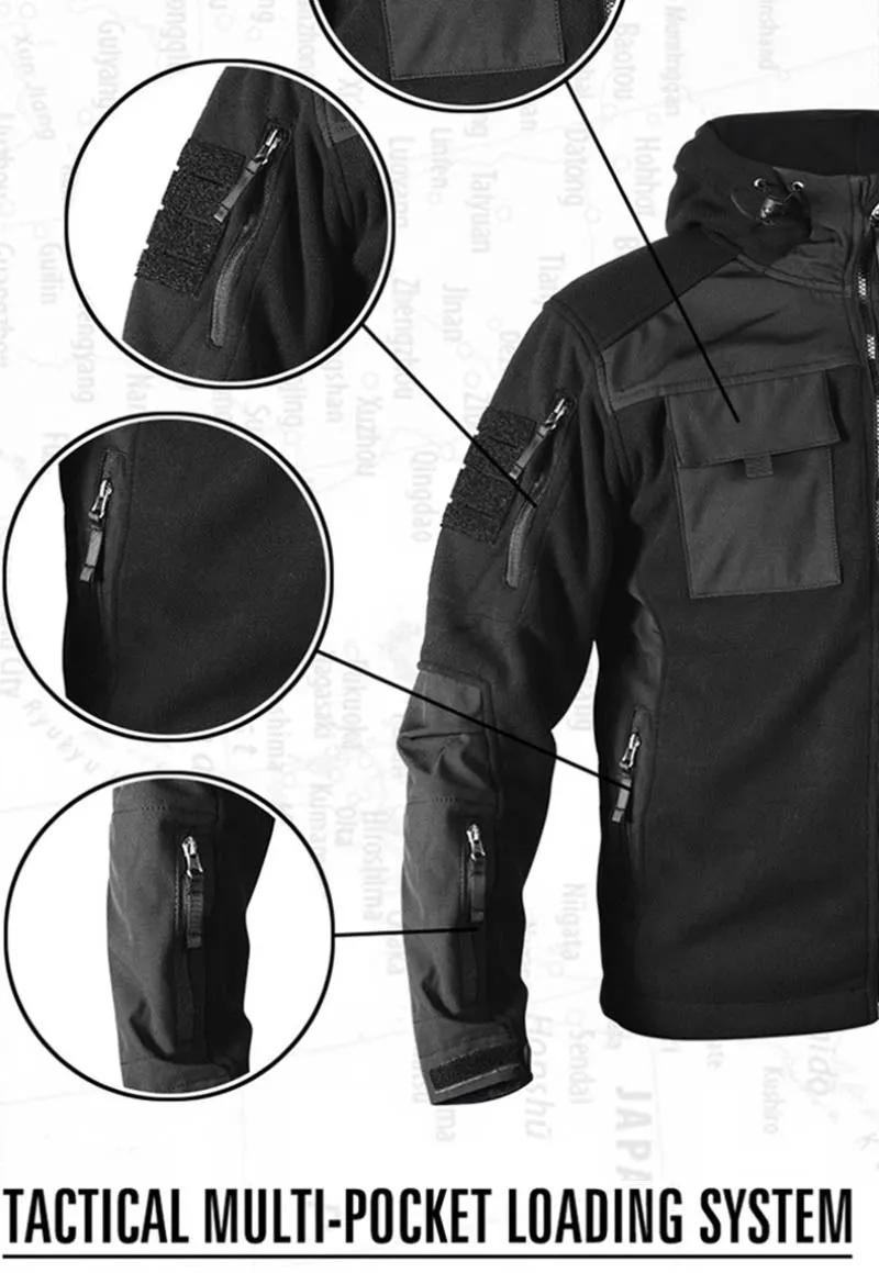 Stand-up Collar Warm Fleece Split Joint Soft Shell Stitching Men's Jacket