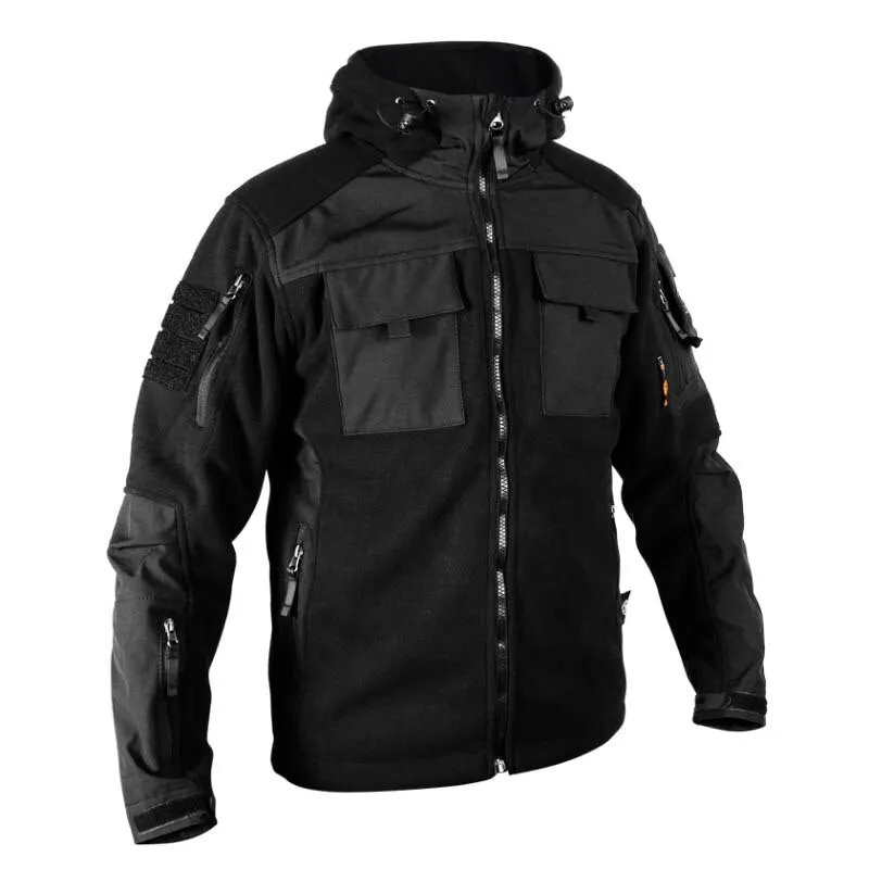 Stand-up Collar Warm Fleece Split Joint Soft Shell Stitching Men's Jacket