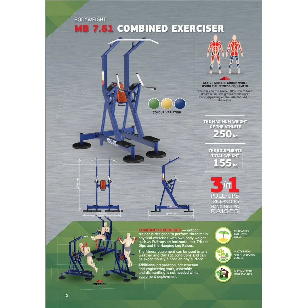 Street Barbell USA Combined Exerciser (Outdoor Gym Equipment)