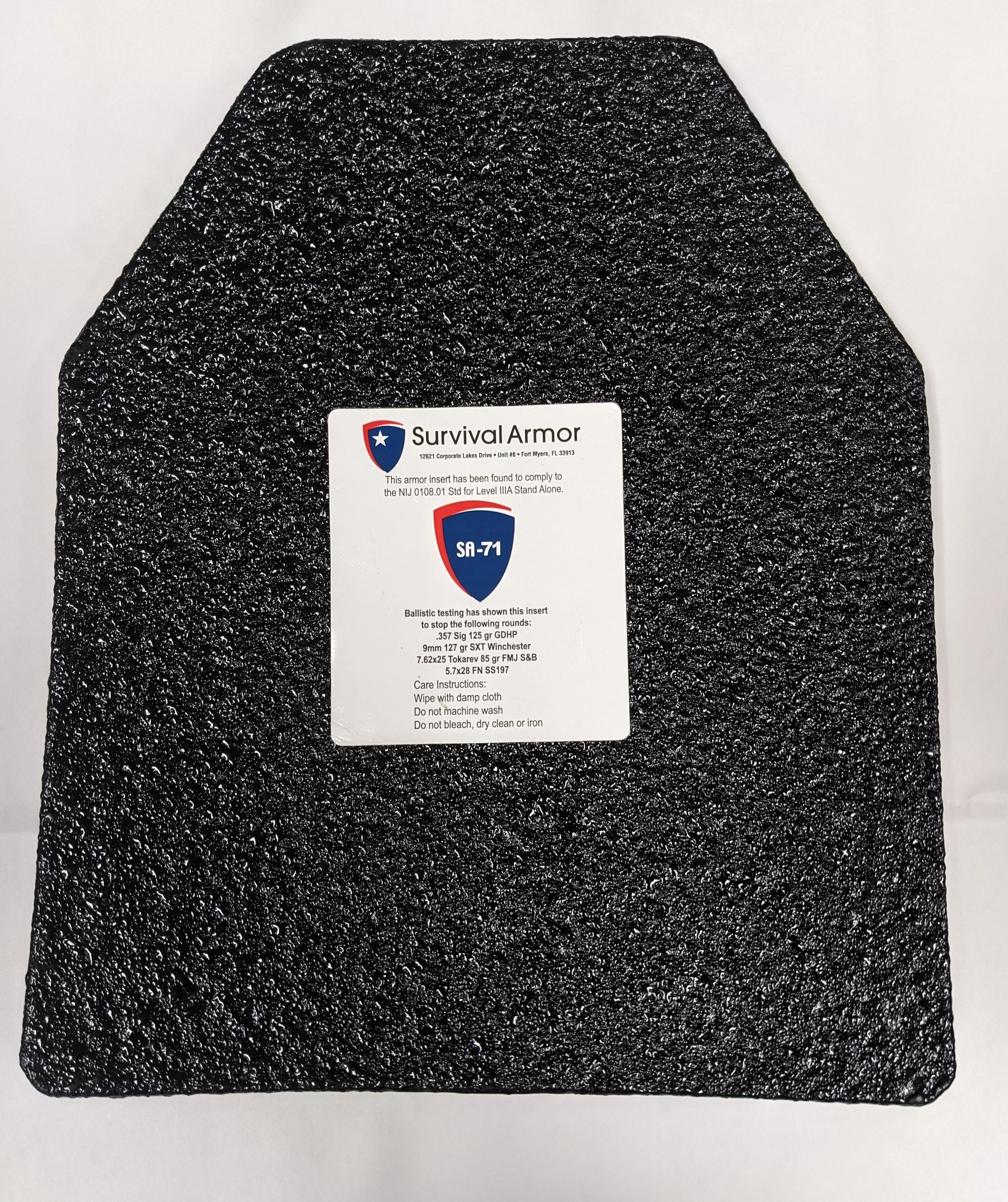 SURVIVAL ARMOR SA-71 Level IIIA Stand Alone Ballistic Trauma Plates (Set of 2 Front & Rear)