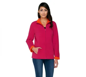 Susan Graver Bonded Polar Fleece Zip Front Jacket. A268794
