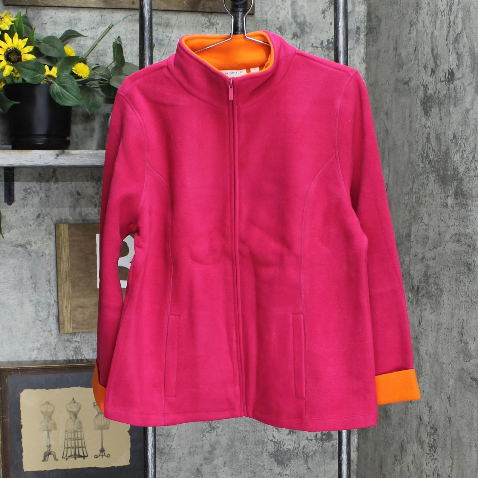 Susan Graver Bonded Polar Fleece Zip Front Jacket. A268794