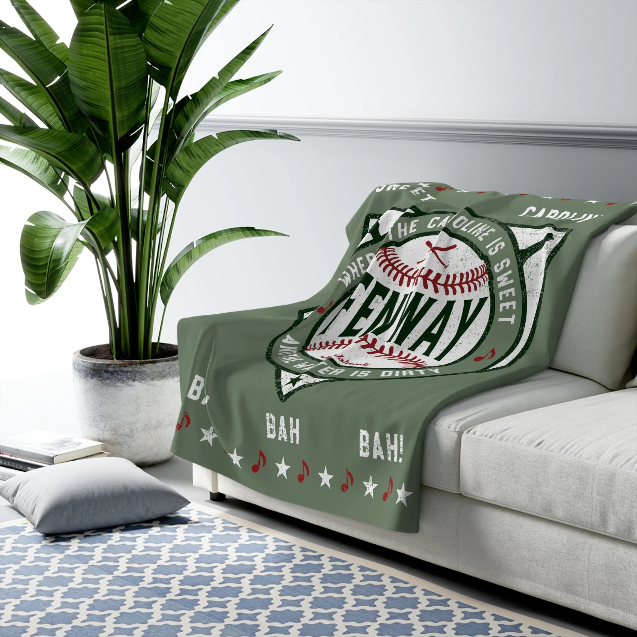 Sweet Caroline Dirty Water Fenway Sherpa Fleece Blanket