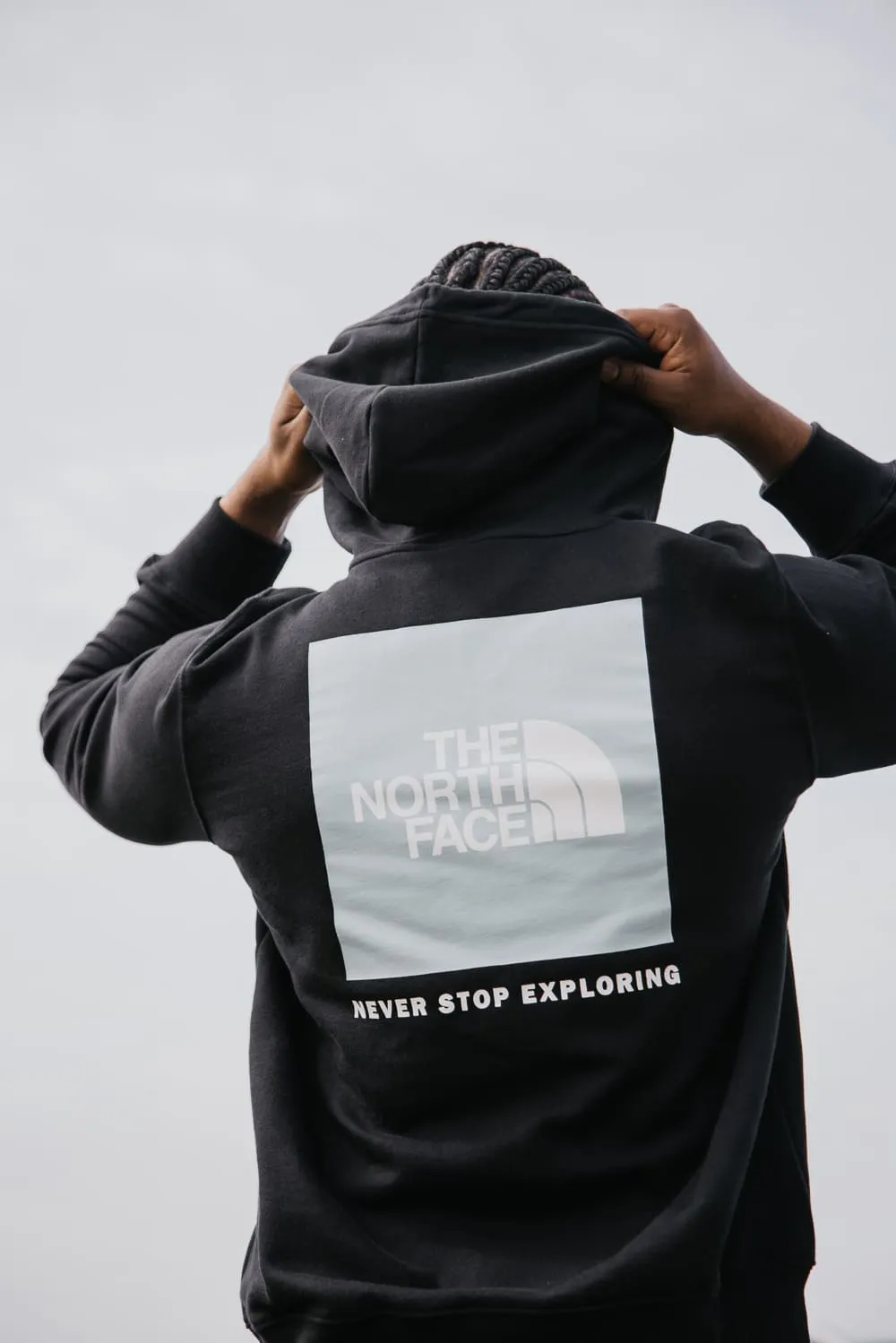The North Face Box Logo Hoodie for Men in Black/Blue | NF0A7UNS-ODY-BLK