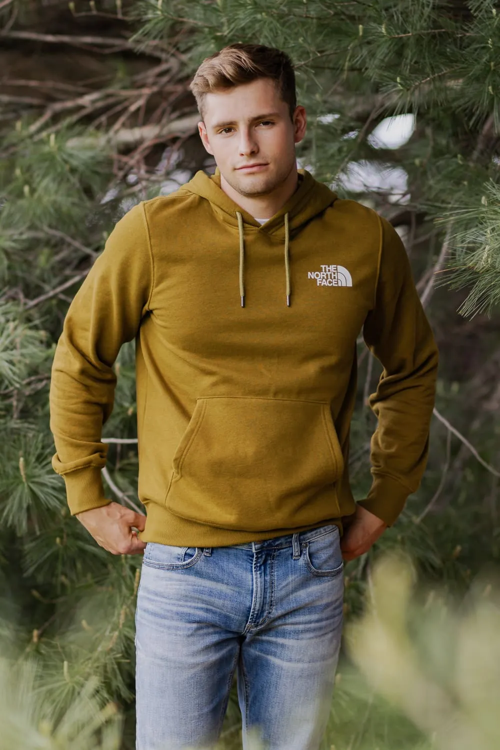 The North Face Box Logo Hoodie for Men in Green | NF0A7UNS-1OB-GRN