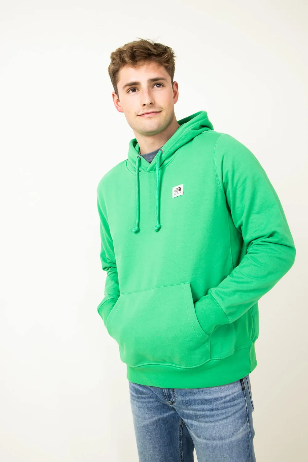 The North Face Heritage Patch Hoodie for Men in Green | NF0A7UNU-PO8