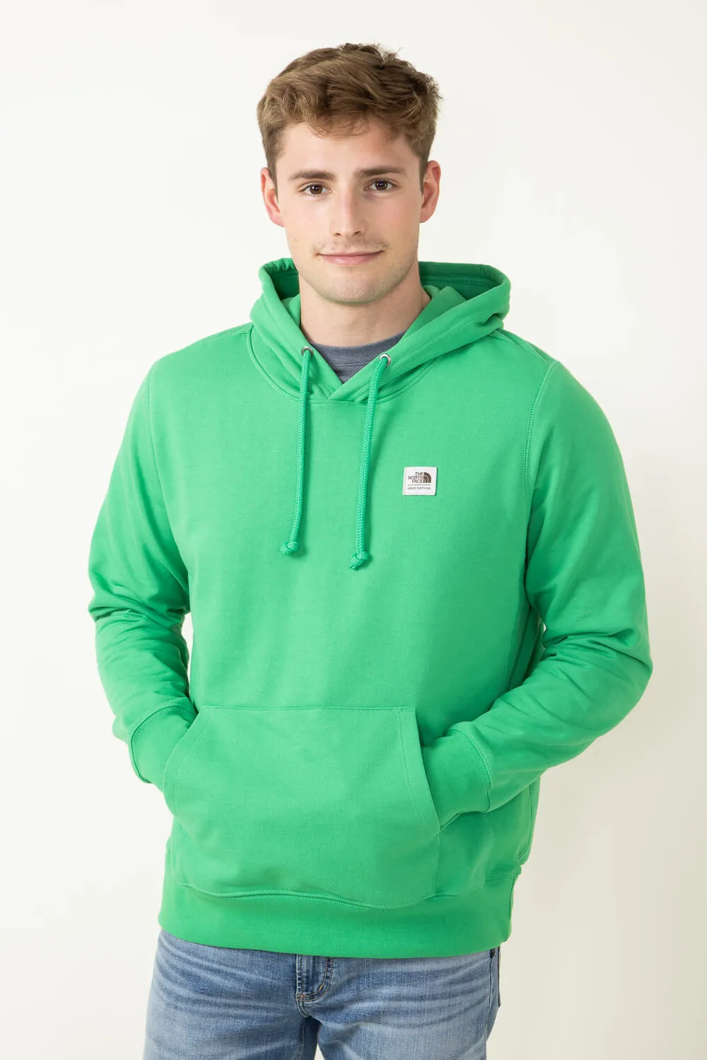 The North Face Heritage Patch Hoodie for Men in Green | NF0A7UNU-PO8