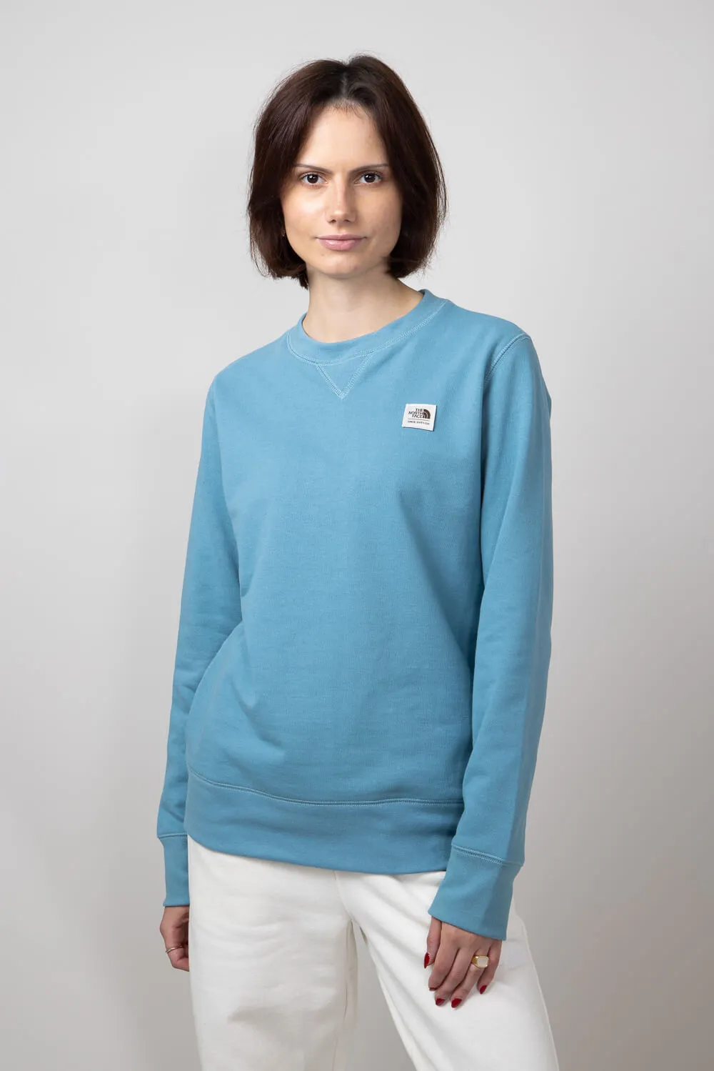 The North Face Heritage Patch Sweatshirt for Women in Algae Blue | NF0A7UOO-6IM