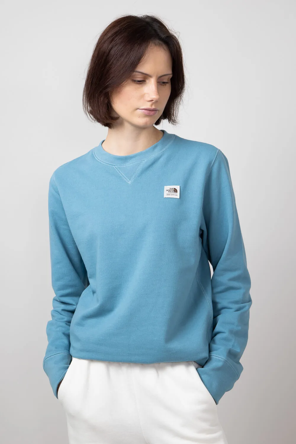 The North Face Heritage Patch Sweatshirt for Women in Algae Blue | NF0A7UOO-6IM